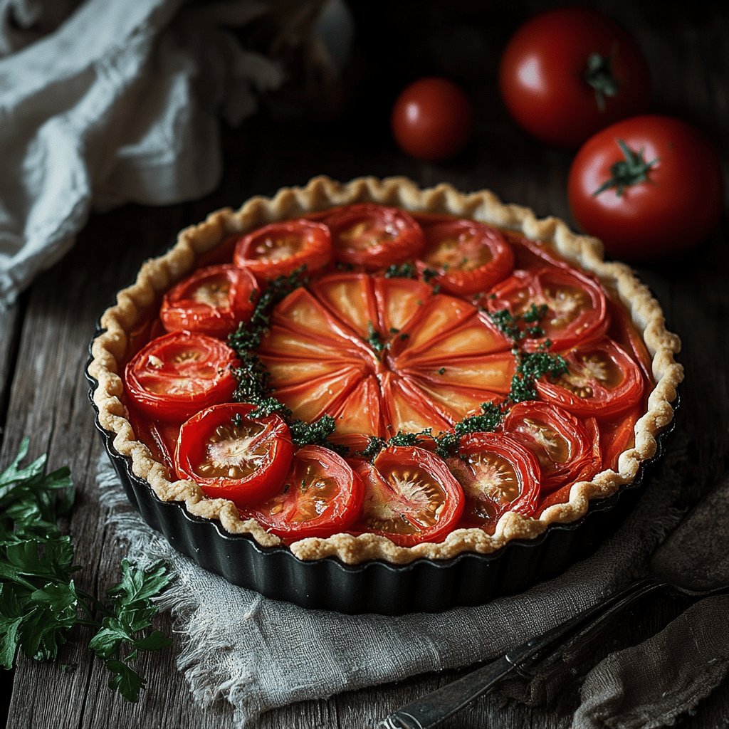 Tarte à la tomate sans moutarde