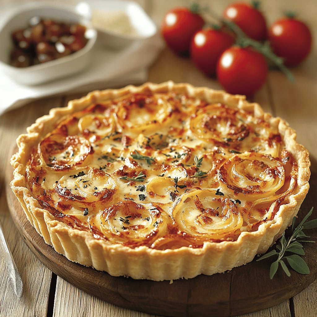 Quiche tomate-oignons