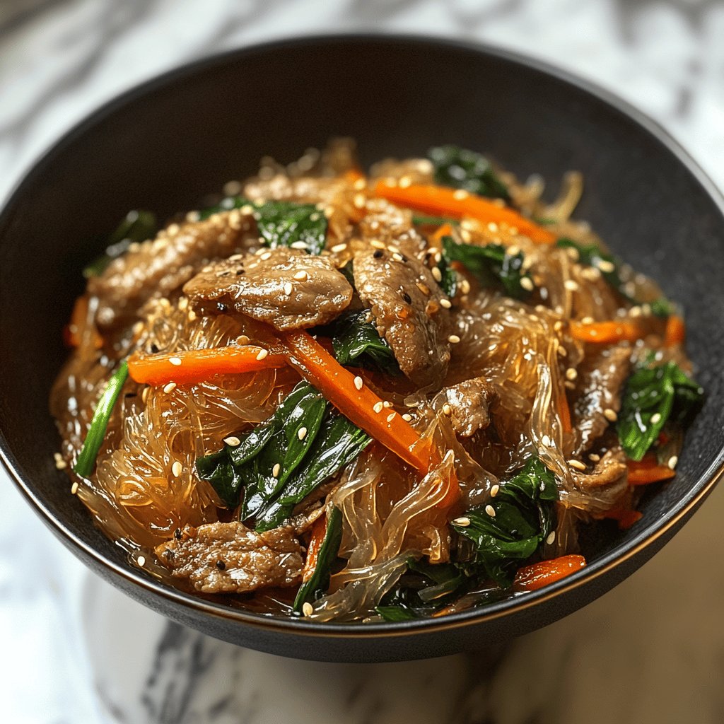 Korean Glass Noodles (Japchae)