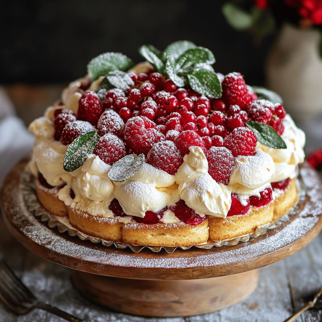 Charlotte aux framboises et mascarpone