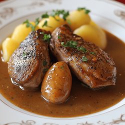 Magret de canard sauce aux poivres