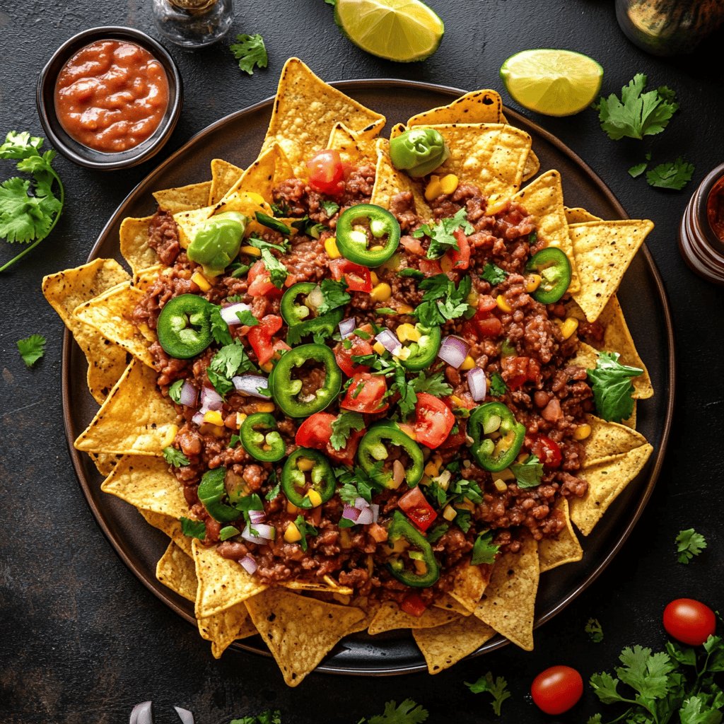 Simple Nachos with Refried Beans