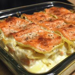 Lasagnes aux poireaux et saumon