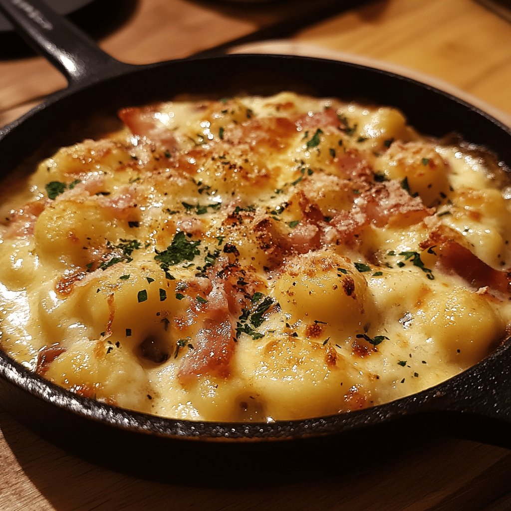 Gnocchis gratinés au jambon