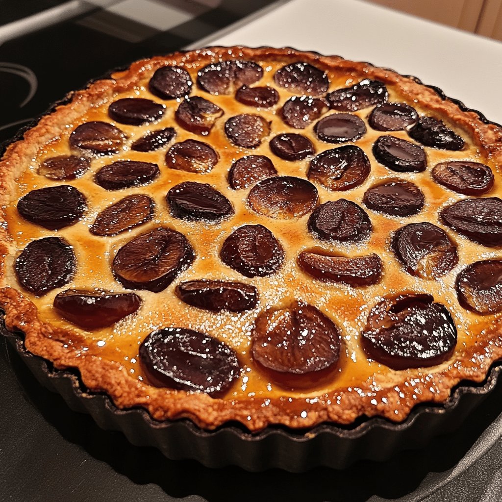 Tarte aux prunes et miel