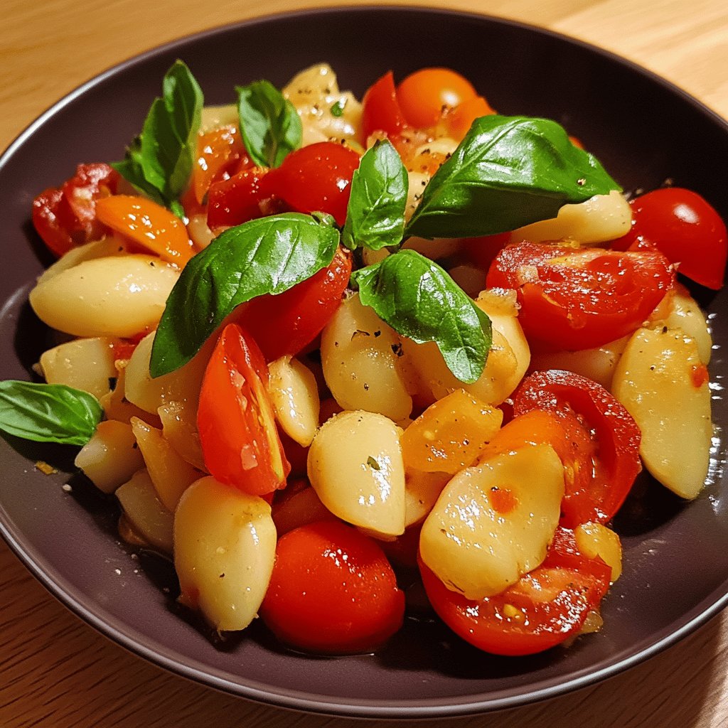 Haricots blancs à la tomate et basilic