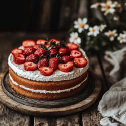 Gâteau moelleux aux fraises