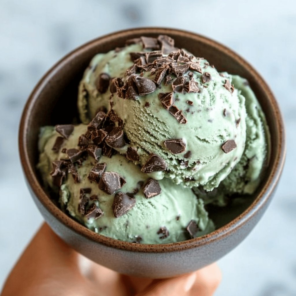 Easy Mint Chocolate Chip Ice Cream