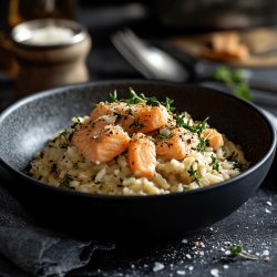 Risotto au saumon fumé