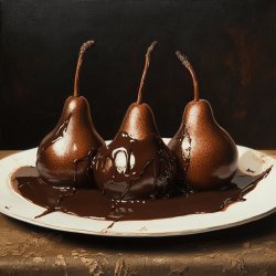 Poires pochées au chocolat