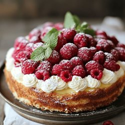 Gâteau au yaourt et framboises