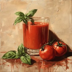 Jus de tomates au basilic