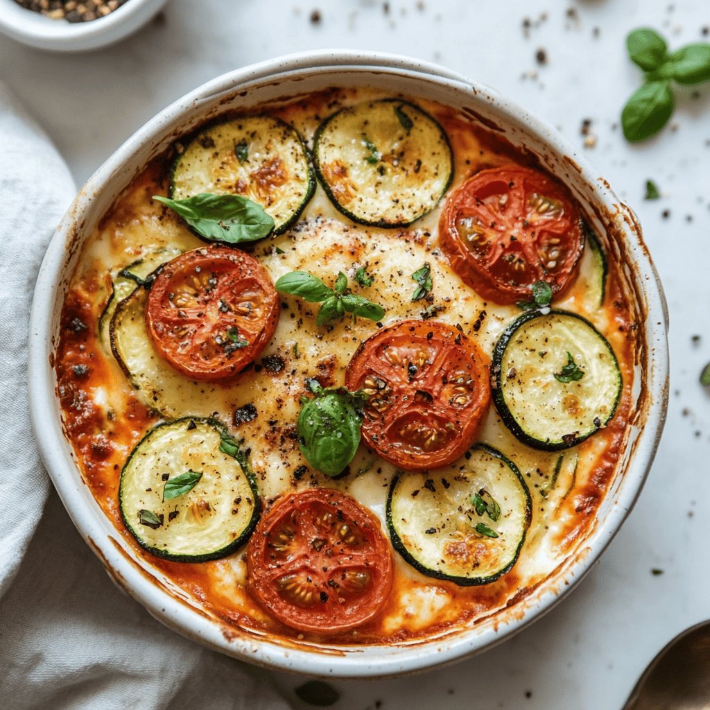 Gratin de courgettes béchamel tomate