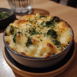 Gratin de brocolis aux knackis