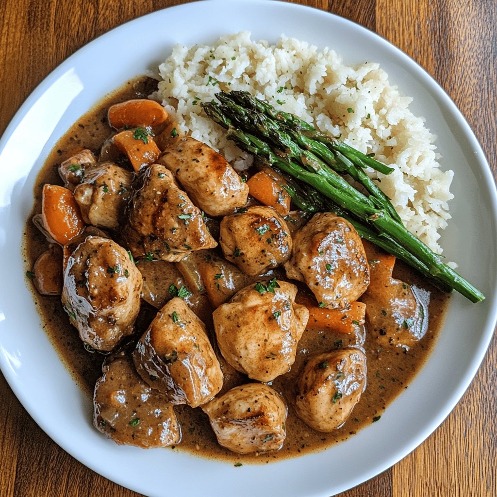 Poulet sauté à la sauce chasseur