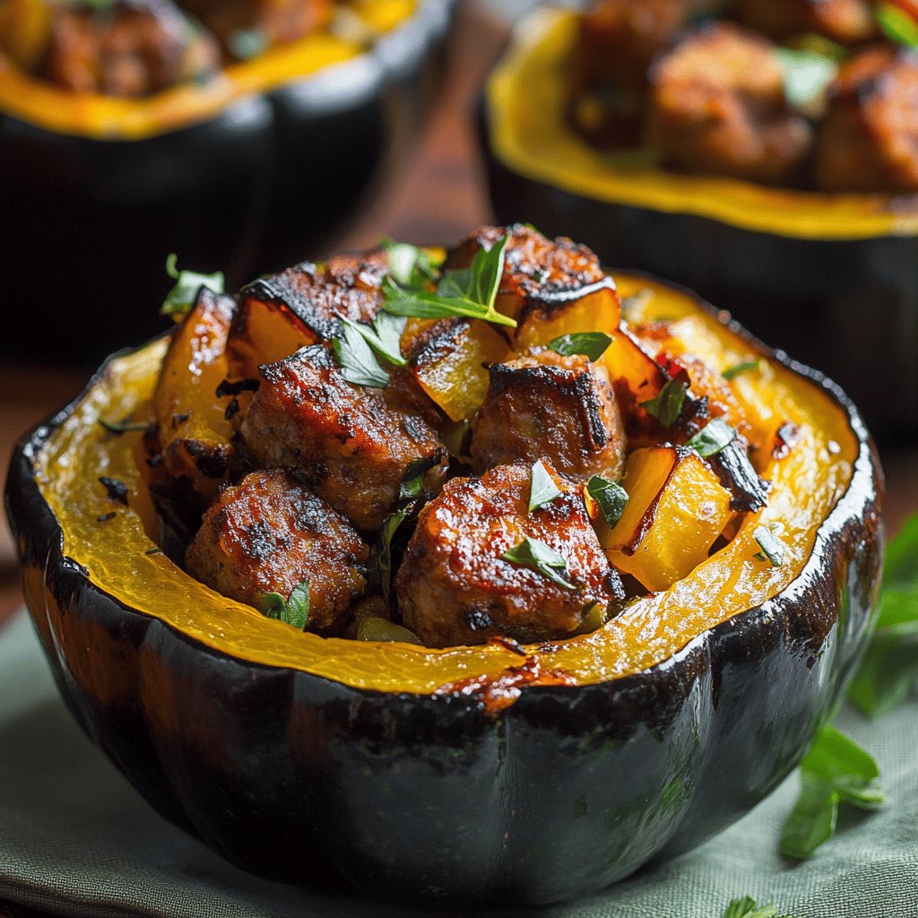 Sausage-Stuffed Acorn Squash