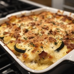 Gratin de courgettes et lardons