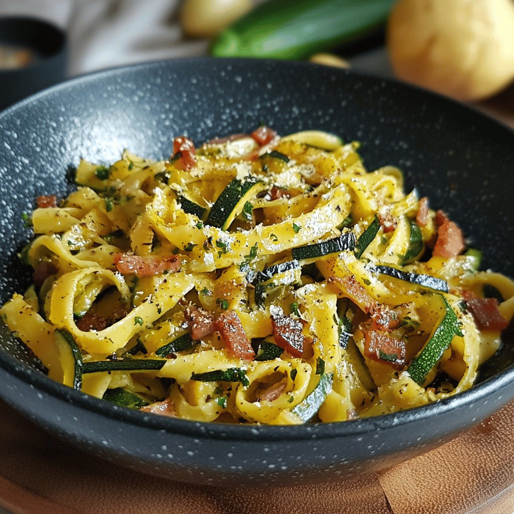 Tagliatelles de courgettes carbonara