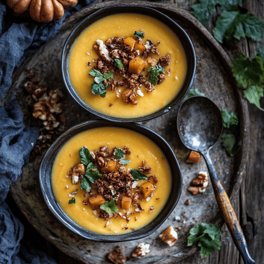 Velouté de butternut et châtaignes