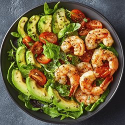 Salade de mâche avocat et crevettes