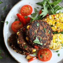 Spicy Black Bean Corn Burgers