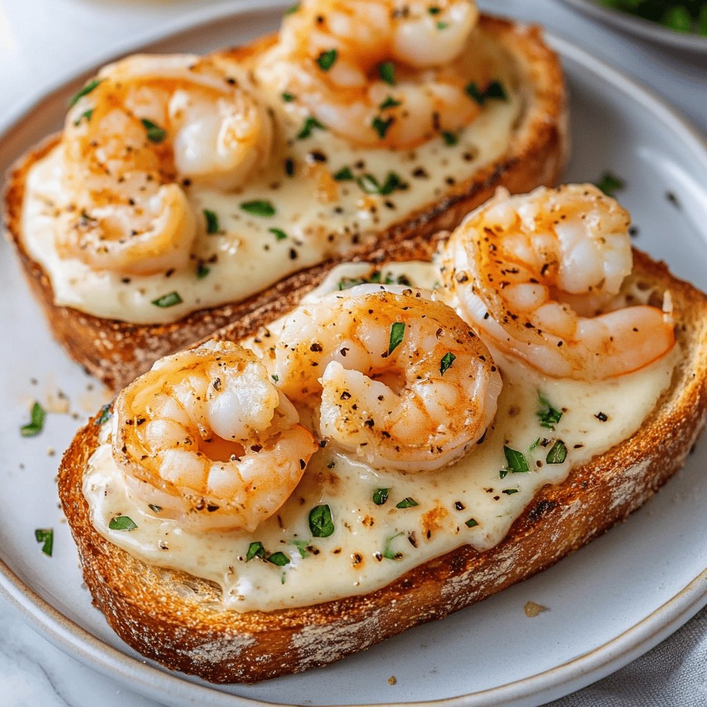 Creamy Garlic Shrimp Toast