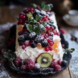 Bûche de Noël aux fruits et mascarpone