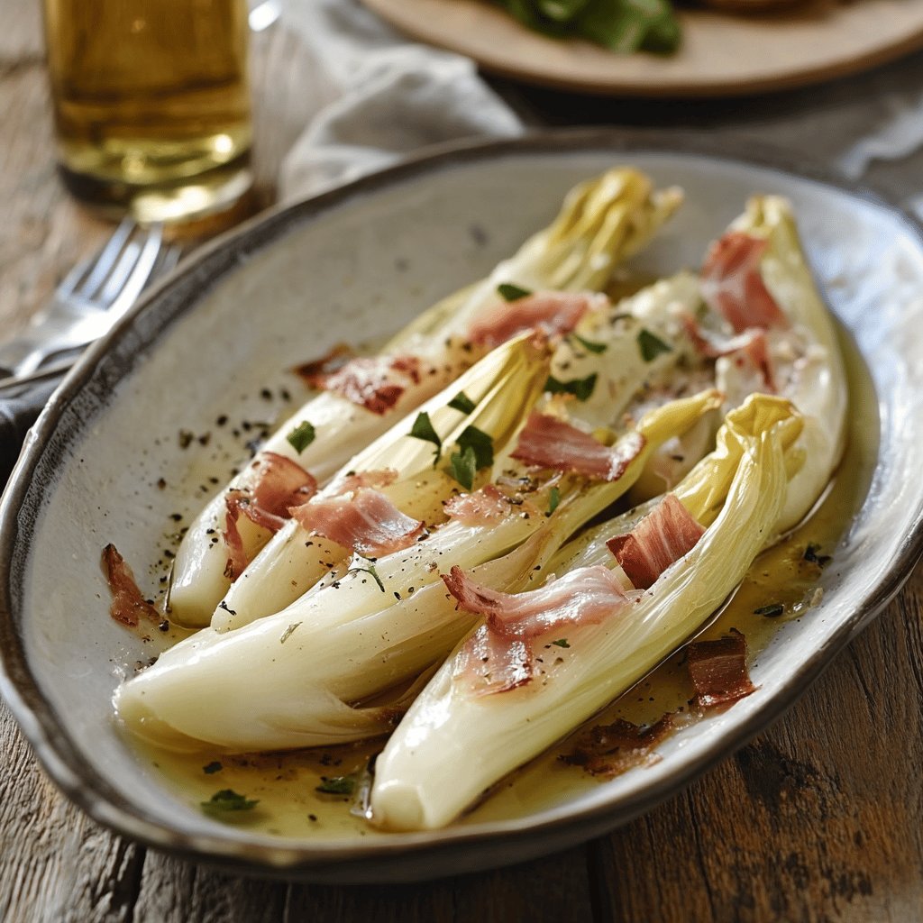 Endives braisées au jambon
