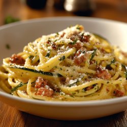 Spaghetti de courgette à la carbonara