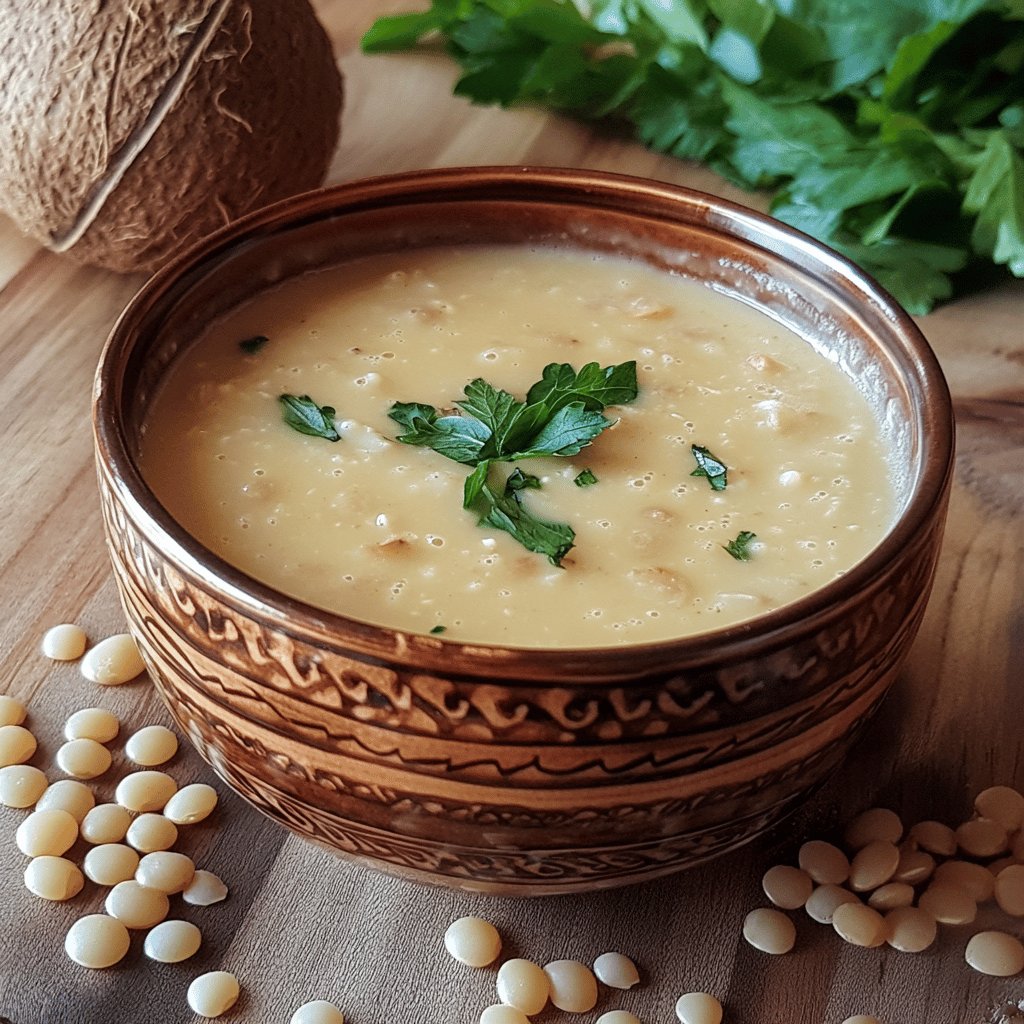 Dal de lentilles au lait de coco