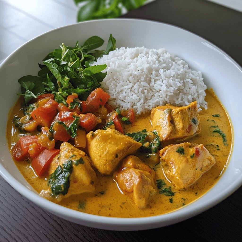 Curry de poulet au lait de coco au Cookéo