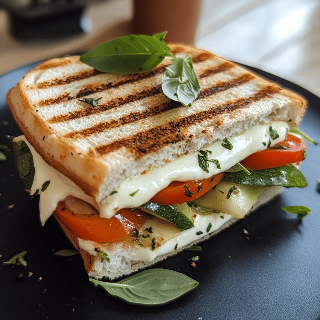 Panini au chèvre et légumes frais