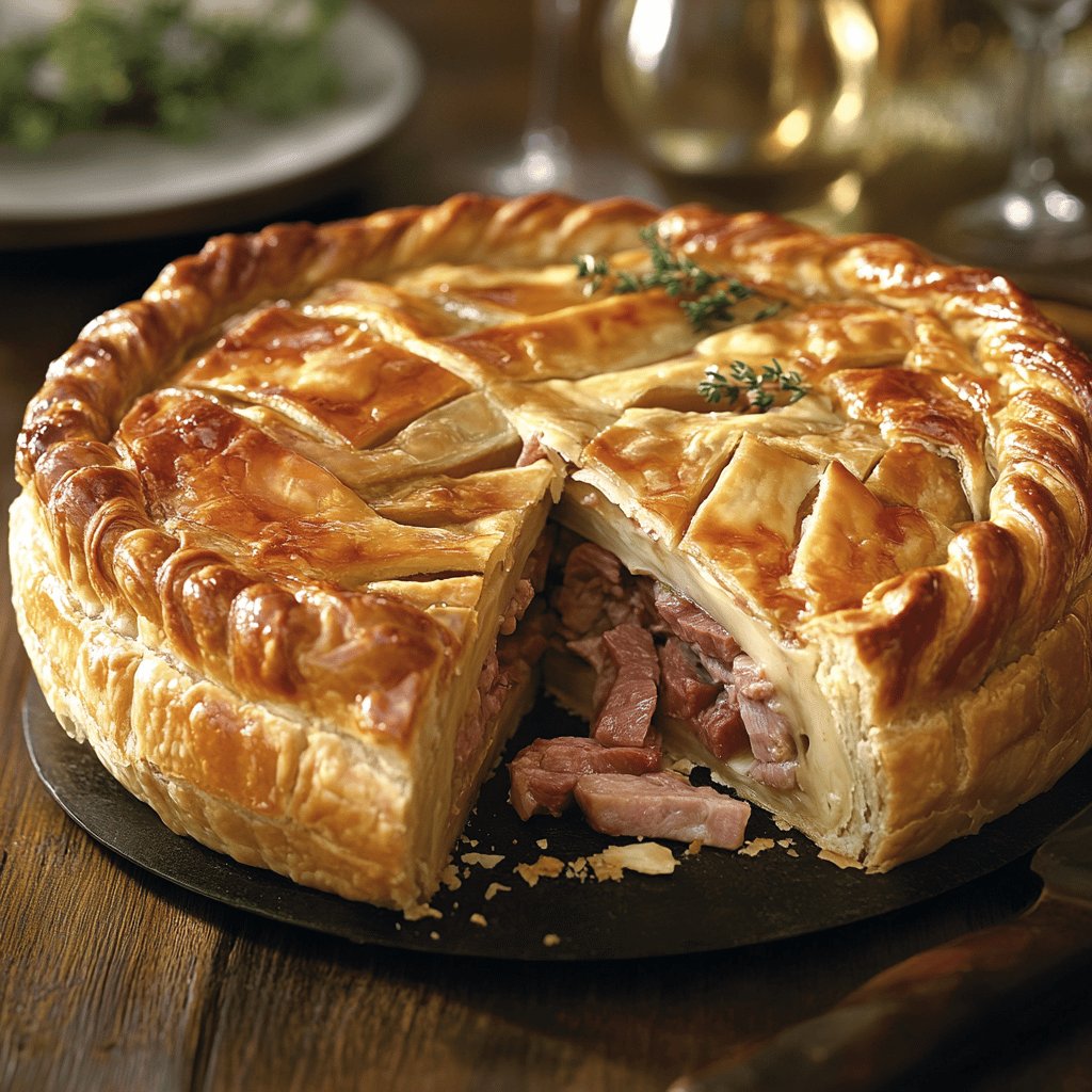 Tourte aux poireaux et lardons