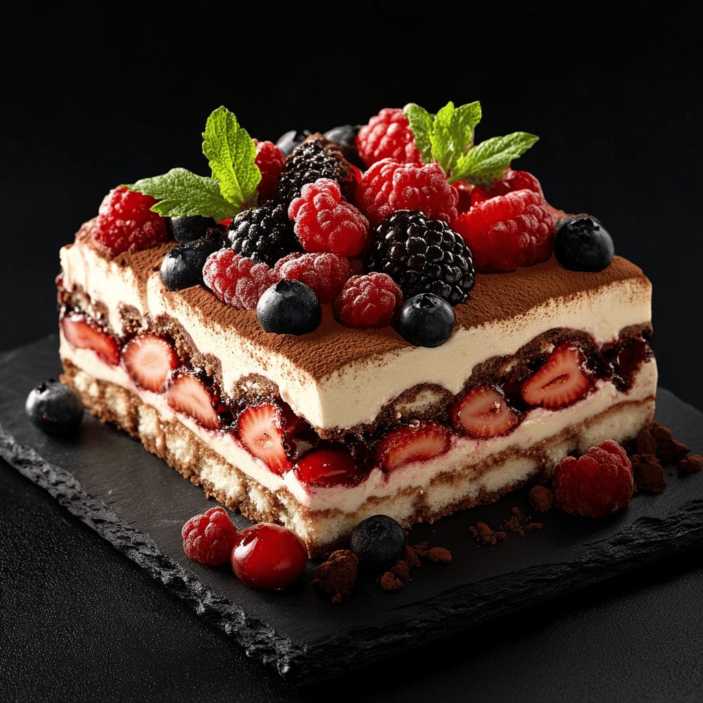 Tiramisu aux fruits rouges