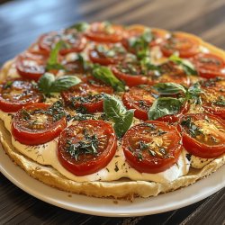 Tarte tomate-moutarde mozzarella chèvre