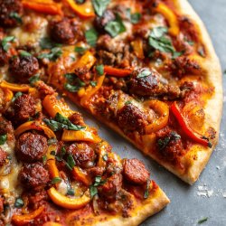 Pizza chorizo et poivron