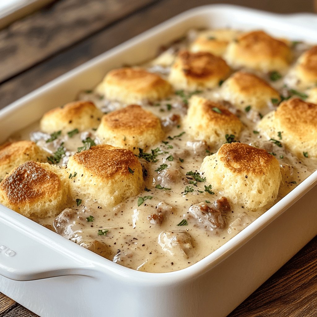 Biscuits and Gravy Casserole