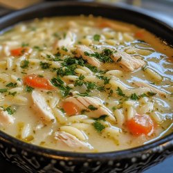 Lemon Chicken Orzo Soup