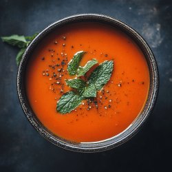 Soupe de fraises à la menthe