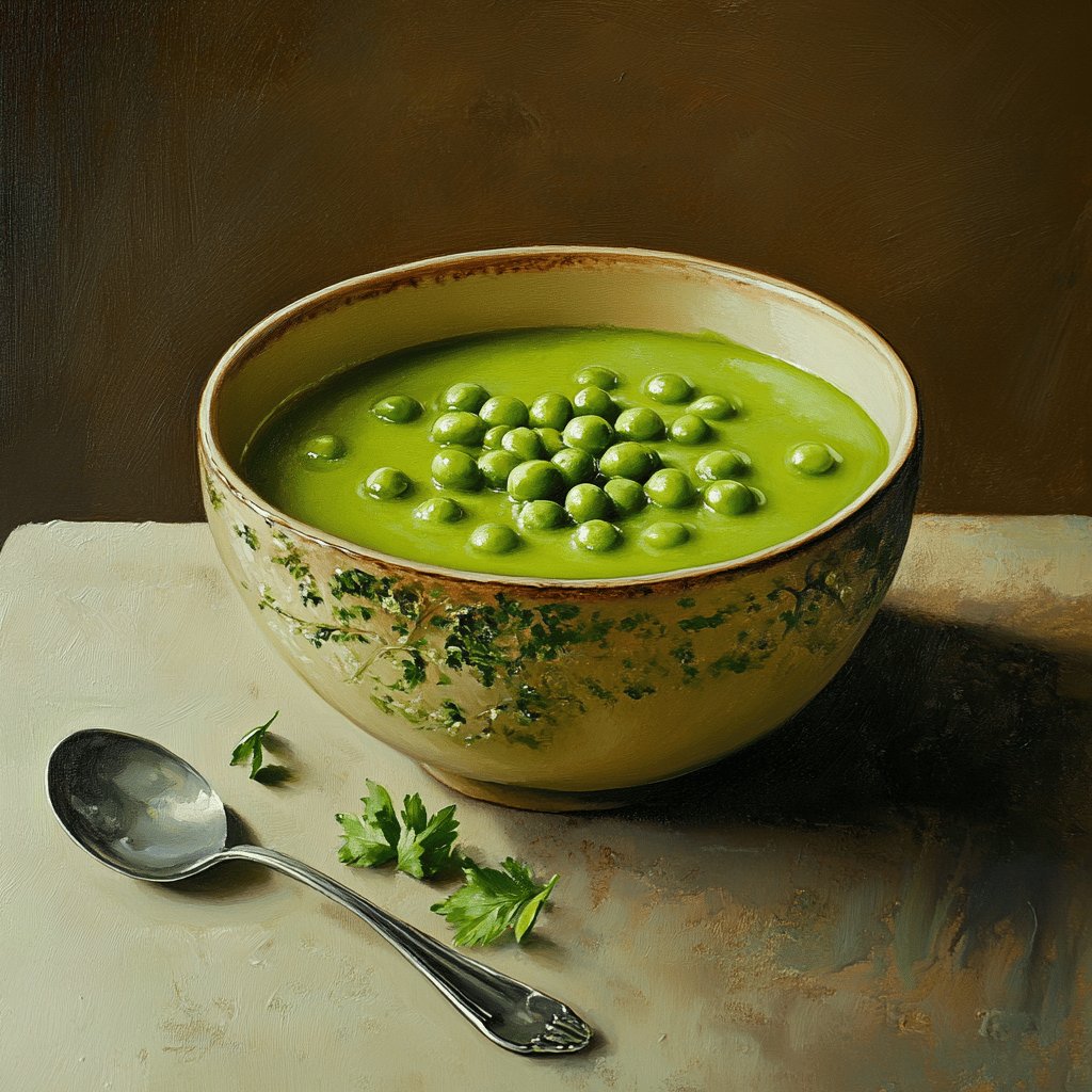 Potage de petits pois crémeux