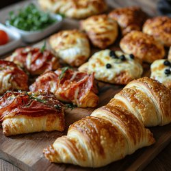 Croissants apéritifs pizza