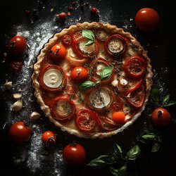 Tarte aux tomates et oignons