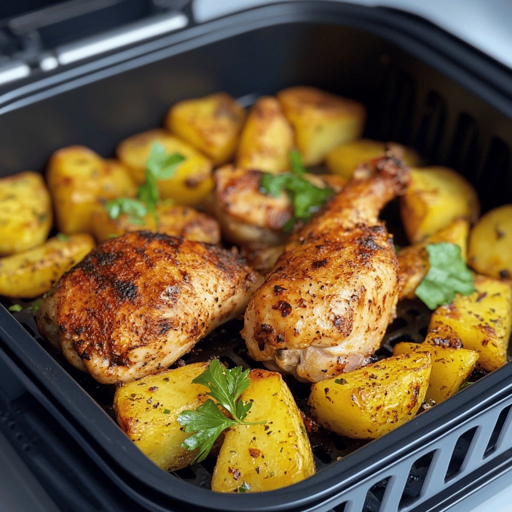 Poulet et pommes de terre au Airfryer