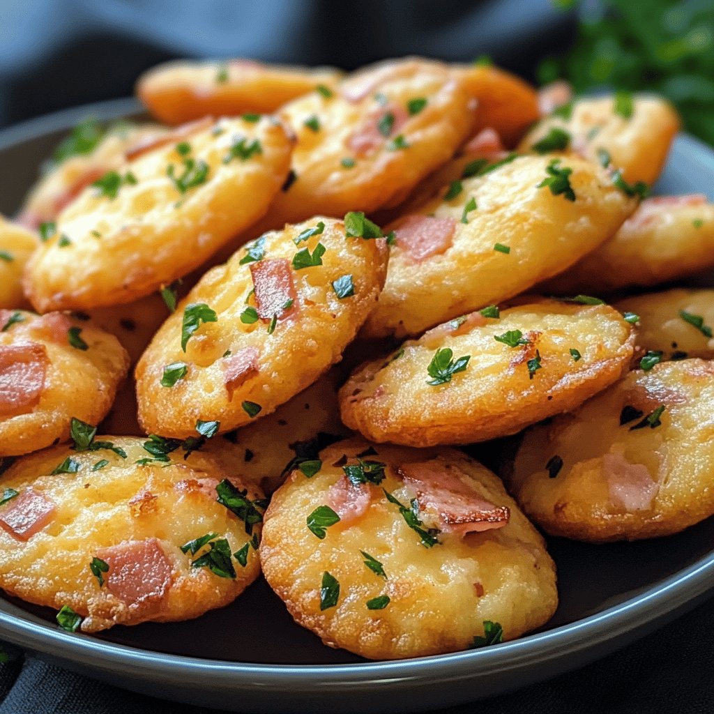 Madeleines salées au jambon et roquefort