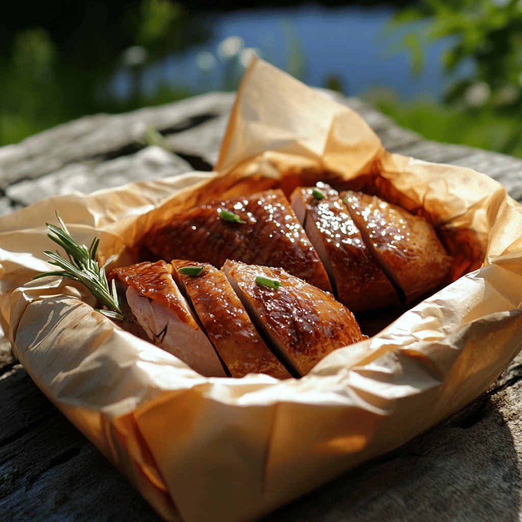 Magret de canard en papillote barbecue