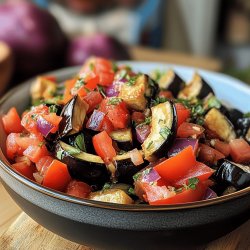 Aubergines et tomates rôties