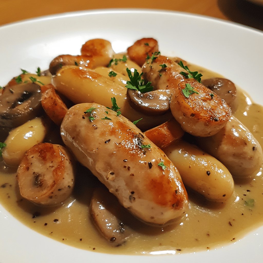 Chipolatas au vin blanc au four