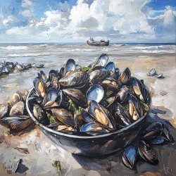 Éclade de moules au laurier