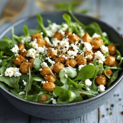 Salade de pois chiches, feta et roquette