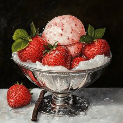 Glace à la fraise et à la vanille